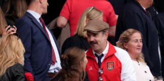Ted Lasso star Jason Sudeikis in the stands as Arsenal beat Nottingham Forest