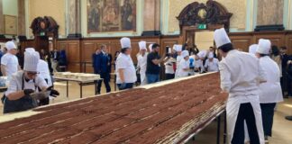 A hundred Italian chefs gathered in London to make the world’s longest tiramisu